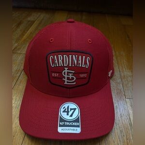St Louis Cardinals Hat Red Squad 47 Trucker Mesh Cap Adjustable MLB Snapback NWT